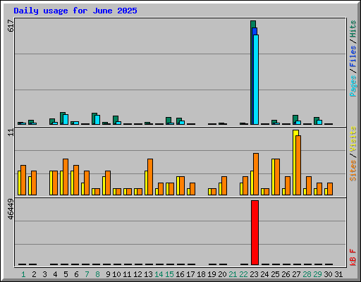 Daily usage for June 2025