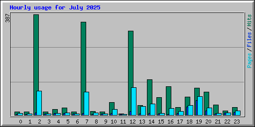 Hourly usage for July 2025