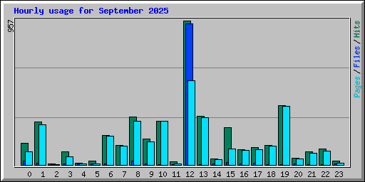 Hourly usage for September 2025