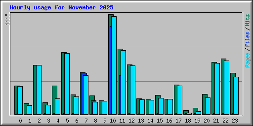 Hourly usage for November 2025
