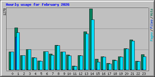 Hourly usage for February 2026