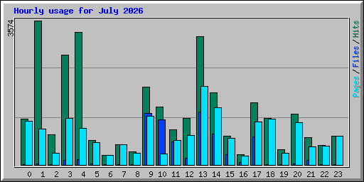 Hourly usage for July 2026