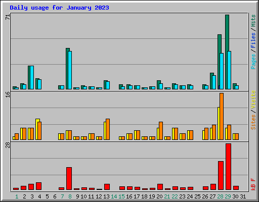 Daily usage for January 2023