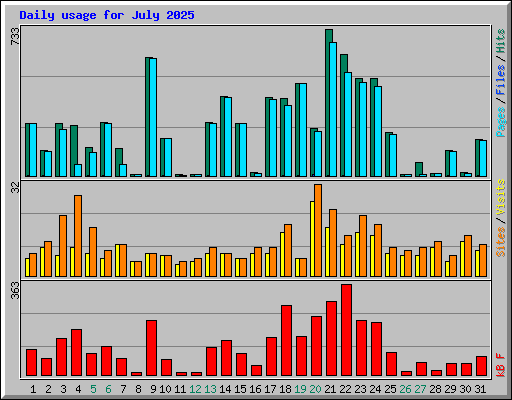 Daily usage for July 2025