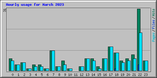 Hourly usage for March 2023