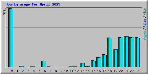 Hourly usage for April 2025