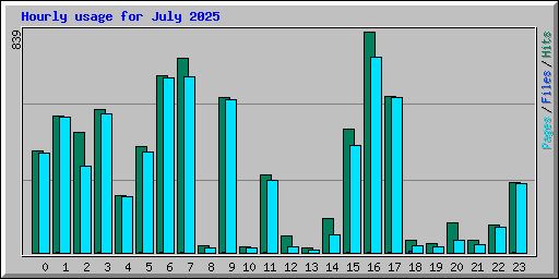 Hourly usage for July 2025