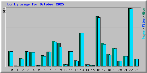 Hourly usage for October 2025