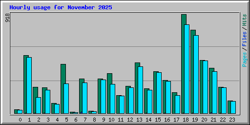 Hourly usage for November 2025