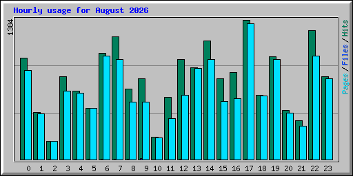 Hourly usage for August 2026