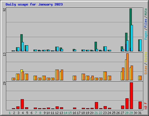 Daily usage for January 2023
