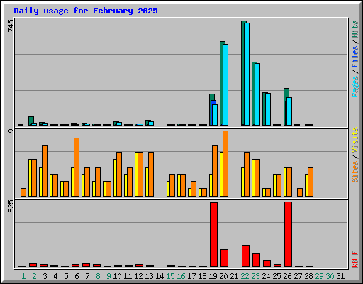 Daily usage for February 2025