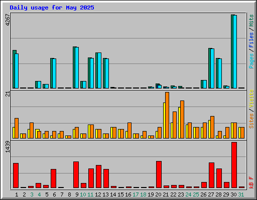 Daily usage for May 2025