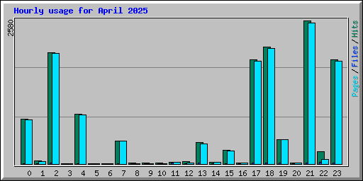Hourly usage for April 2025