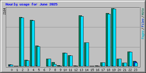 Hourly usage for June 2025