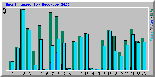 Hourly usage for November 2025