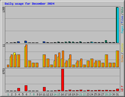 Daily usage for December 2024