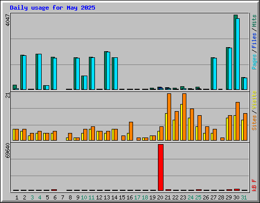 Daily usage for May 2025