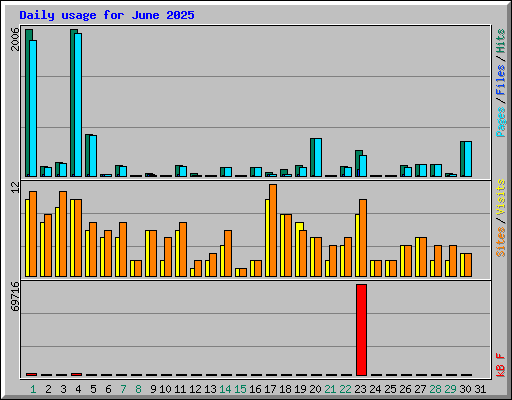Daily usage for June 2025