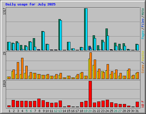 Daily usage for July 2025