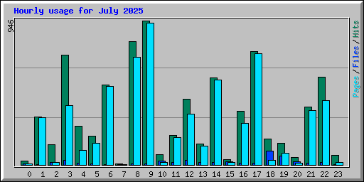Hourly usage for July 2025