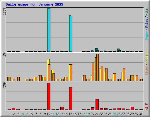 Daily usage for January 2025