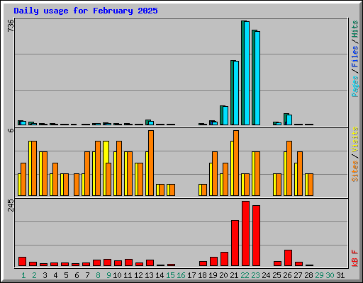 Daily usage for February 2025