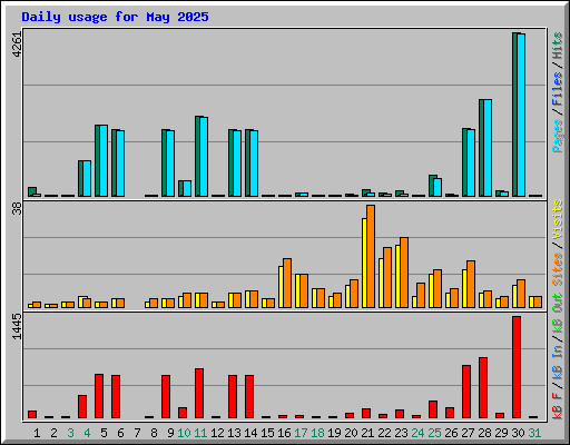 Daily usage for May 2025