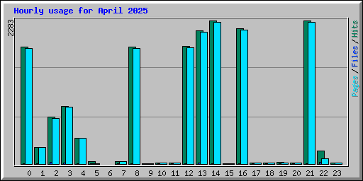 Hourly usage for April 2025