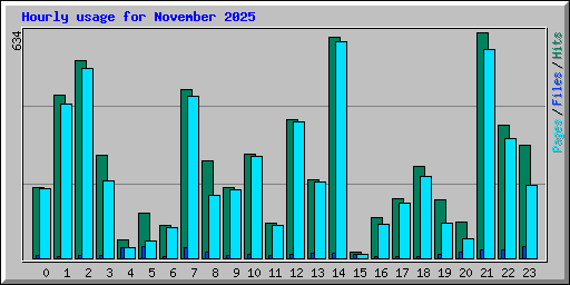 Hourly usage for November 2025