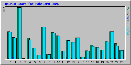 Hourly usage for February 2026