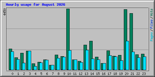 Hourly usage for August 2026