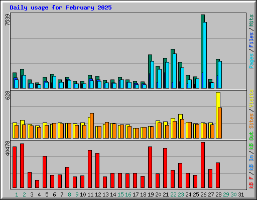 Daily usage for February 2025