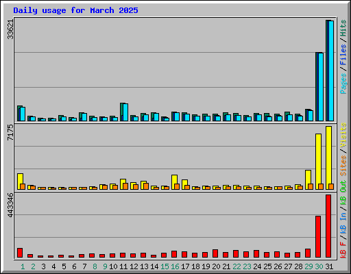 Daily usage for March 2025