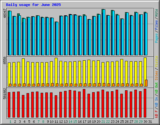 Daily usage for June 2025