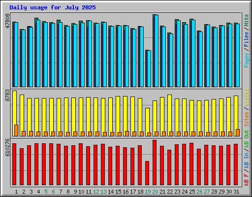 Daily usage for July 2025