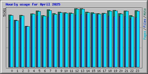 Hourly usage for April 2025