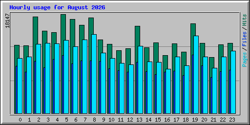 Hourly usage for August 2026