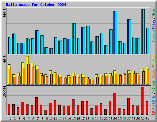 Daily usage for October 2024