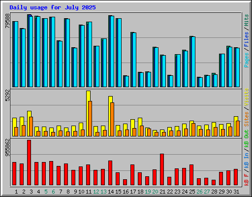 Daily usage for July 2025