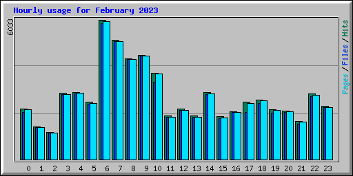 Hourly usage for February 2023