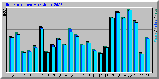Hourly usage for June 2023