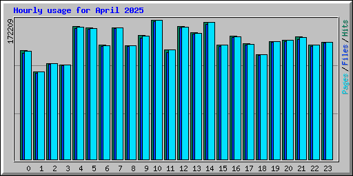 Hourly usage for April 2025