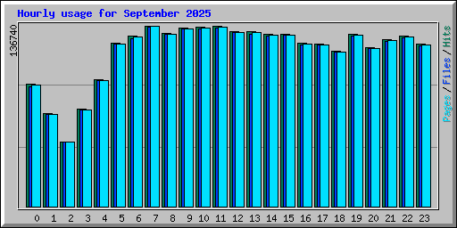 Hourly usage for September 2025